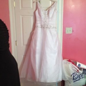 Eden Gown with silver/ pearl bead decorations